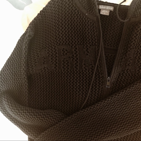 ARMANI EXCHANGE zip up wide knit hoodie - Picture 1 of 4